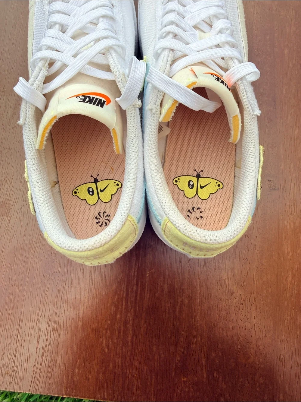 NIKE Blazer Low Platform Next Nature Air Sprung DJ6376100 white Yellow Women 9.5 - Picture 7 of 11